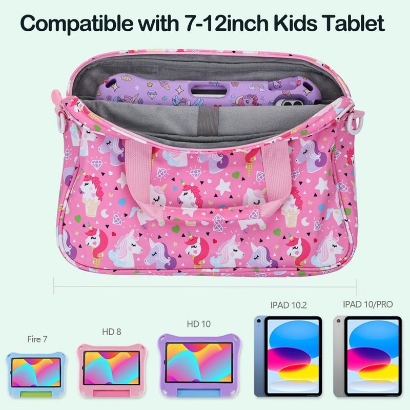 FunnyWin Kids Tablet Bag for Boy Girl Toddler Carrying Tablet Sleeve Carrying with Handle Shoulder Strap 13 inch - Image 3